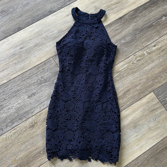 Lulu’s Love Poem Navy Mini Dress - Picture 2 of 8